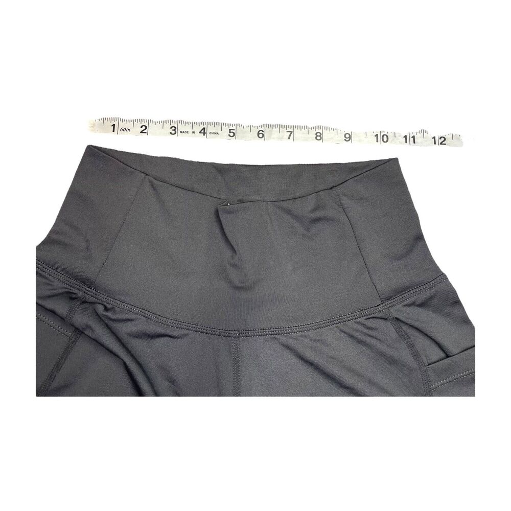 Reebok Leggings Women's Small Gray Stretch Logo Pockets Pull-On Elastic Waist - Picture 6 of 7